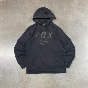 Fox‎ Racing Black Pullover Hoodie Y2K Mens Size Large
